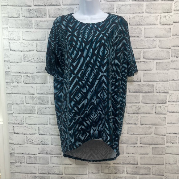 LulaRoe Teal and Black Irma Tunic Top XXS - Picture 1 of 8